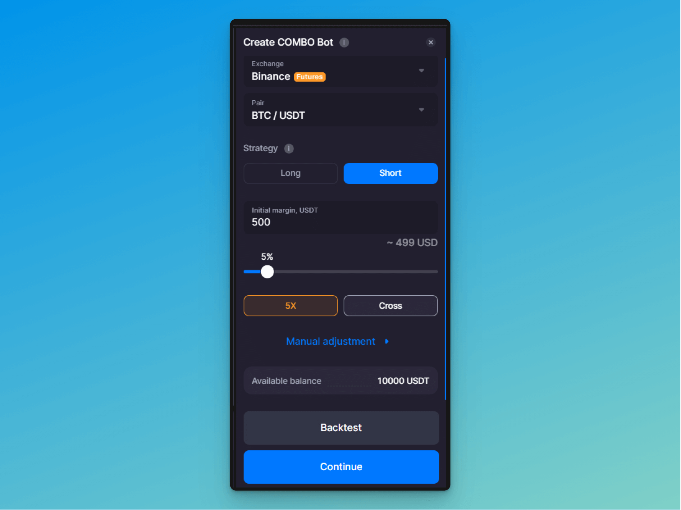 Pic. 3. The COMBO bot’s settings.