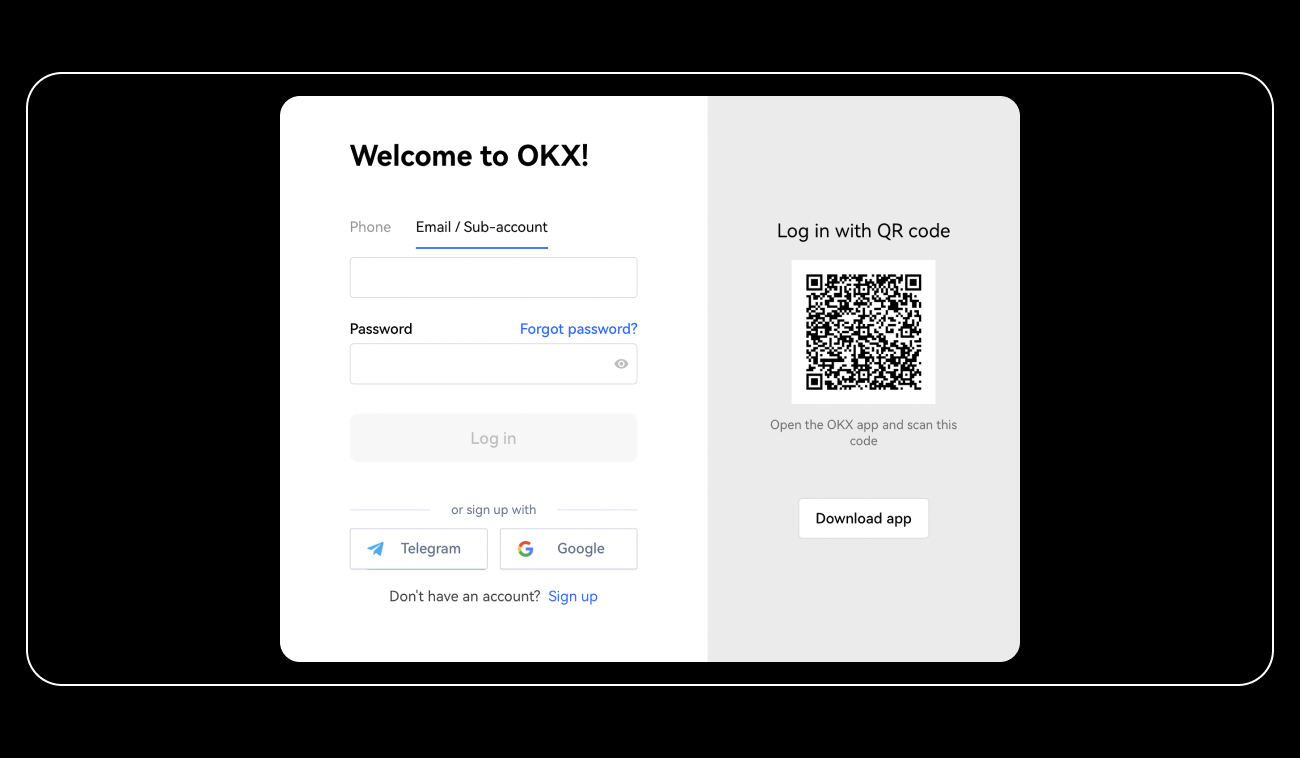 Pic. 6. Log into your OKX account to confirm the connection.