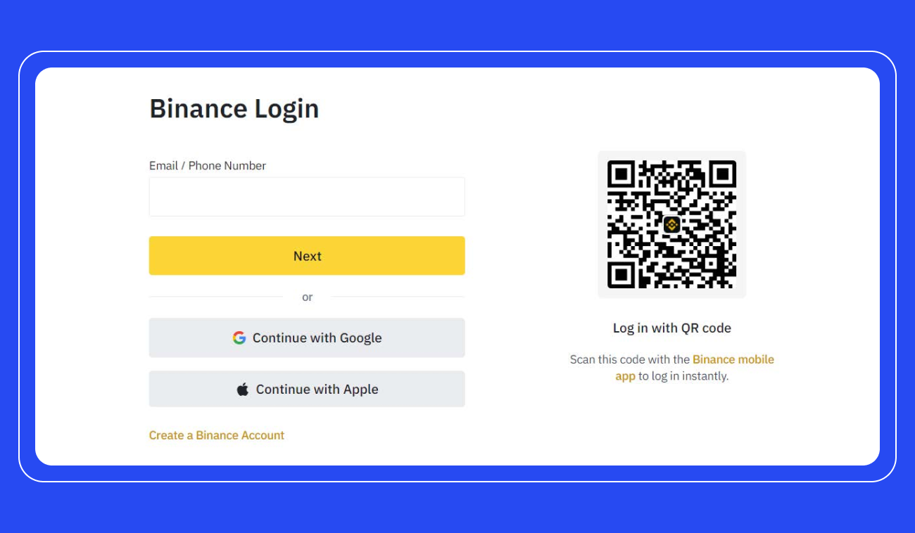 Pic. 8. Sign into your Binance account.