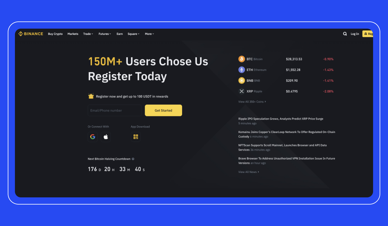 Pic. 1. The Binance website.