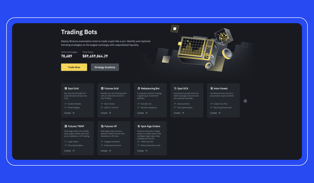 Pic. 2. Binance’s Trading Bots page.