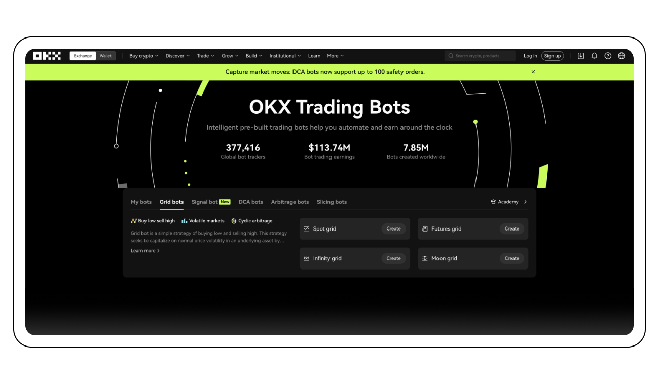 Pic. 1. OKX Trading Bot page.