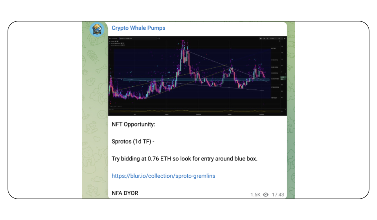 Pic. 2. Crypto Whale Pumps example post.