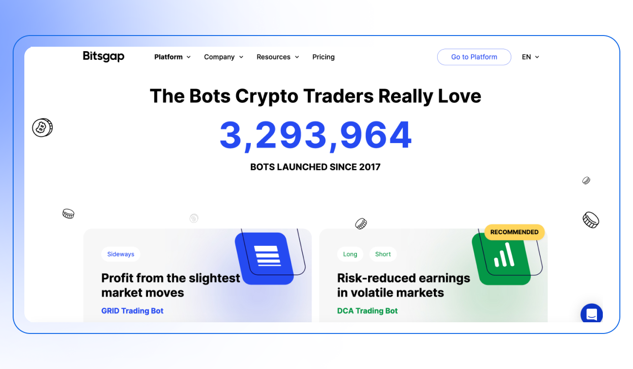 Pic. 2. Bitsgap’s Trading Bots page.
