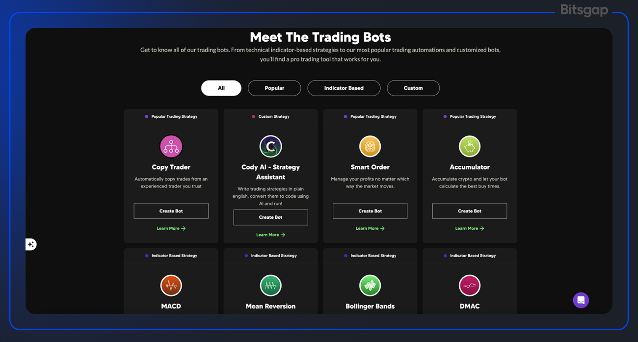 Bitsgap vs Quadency Bot Review: Feature Comparison-4